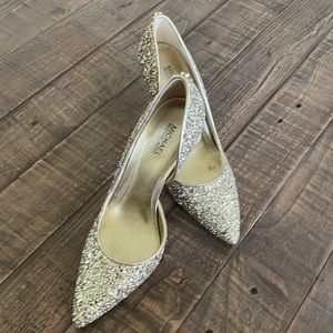 Chunky glitter and elegant D’orsay pumps,size 6M